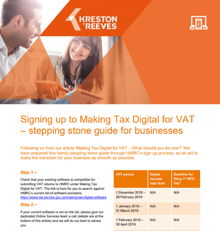 Signing up to Making Tax Digital for VAT