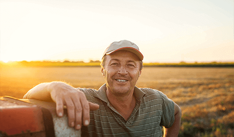 Agriculture - farmer looking into camera