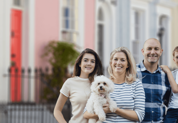 Family and dog