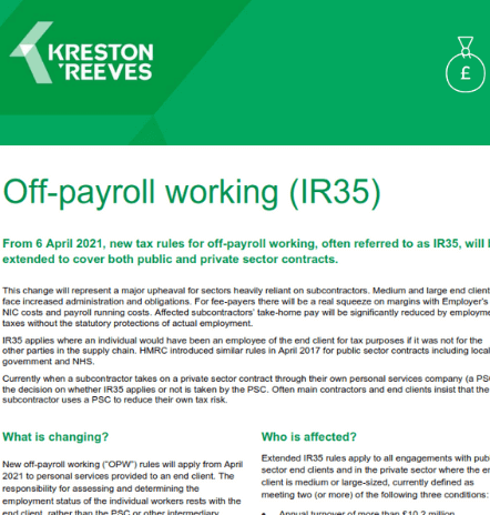 Off-payroll working - IR35