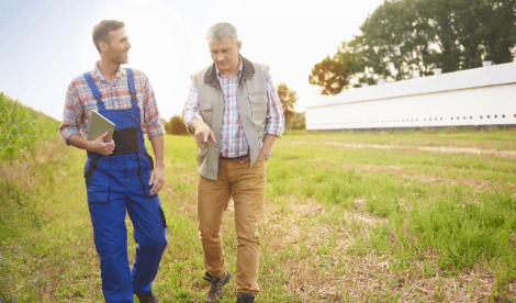 Two men on a farm