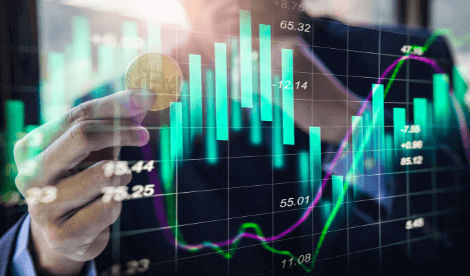 Bitcoin and stock graph