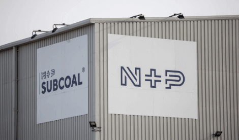 N+P Group Subcoal plant logo on side of building
