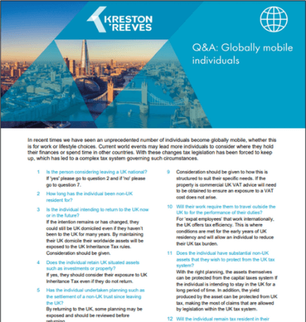 Globally mobile individuals Q&A