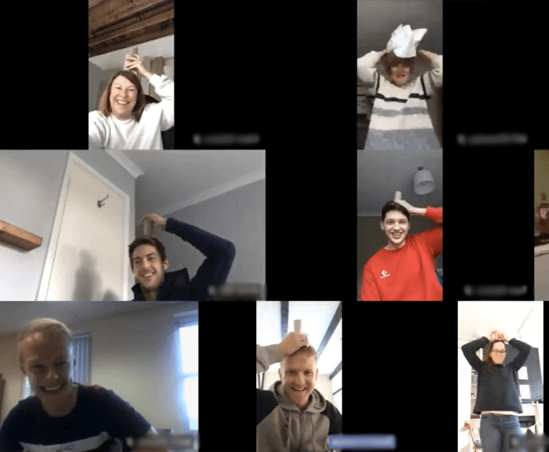 Wellbeing virtual sports day on video call
