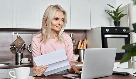 Lady looking at laptop