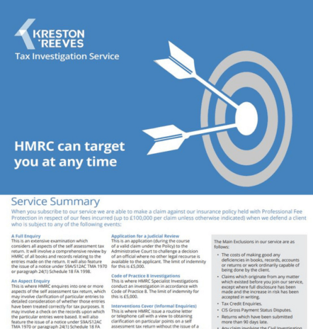 Personal Tax Investigation Service summary